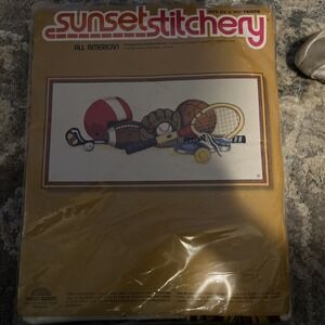 Sunset Stitchery All American Sports Equipment Crewel Embroidery Kit 2601